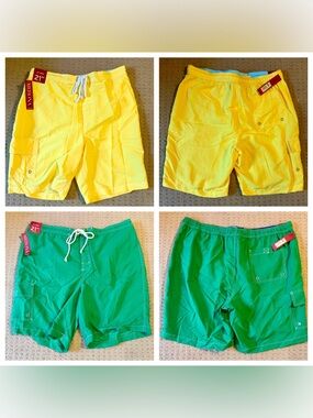 NWT Merona Set of 2 Men’s Swim Shorts, Sz XL